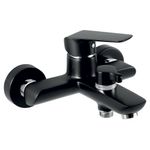 Casa si Gradina - Sanitare - Lavoar baie si accesorii - Baterii sanitare - Baterie cada sau dus culoare negru cu montaj pe perete, Ferro Tina - Infinity.ro