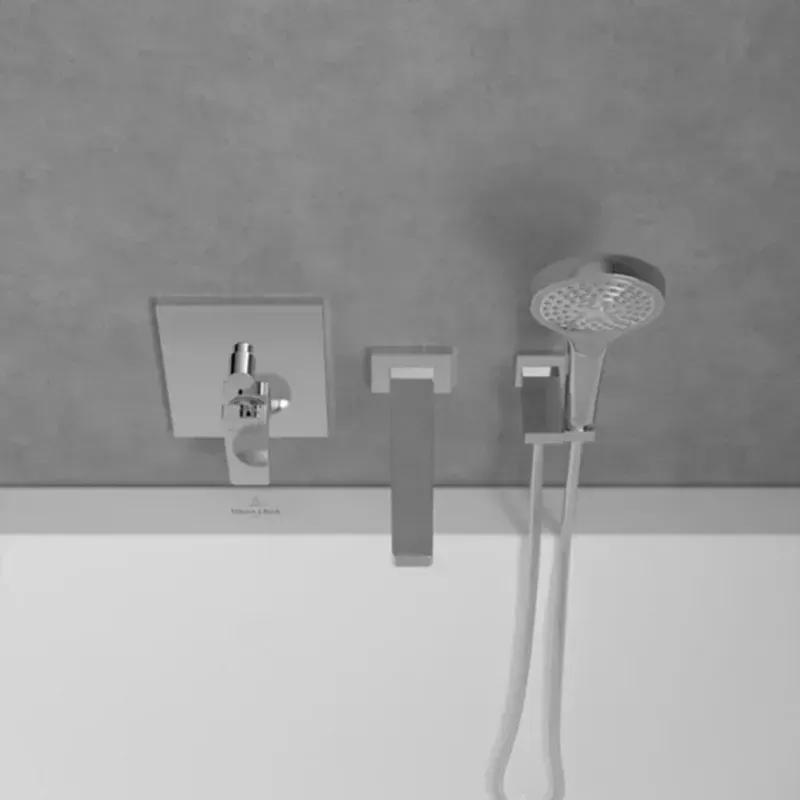 Casa si Gradina - Sanitare - Lavoar baie si accesorii - Baterii sanitare - Baterie cada-dus incastrata Villeroy&Boch Architectura Square crom lucios fara corp ingropat - Infinity.ro
