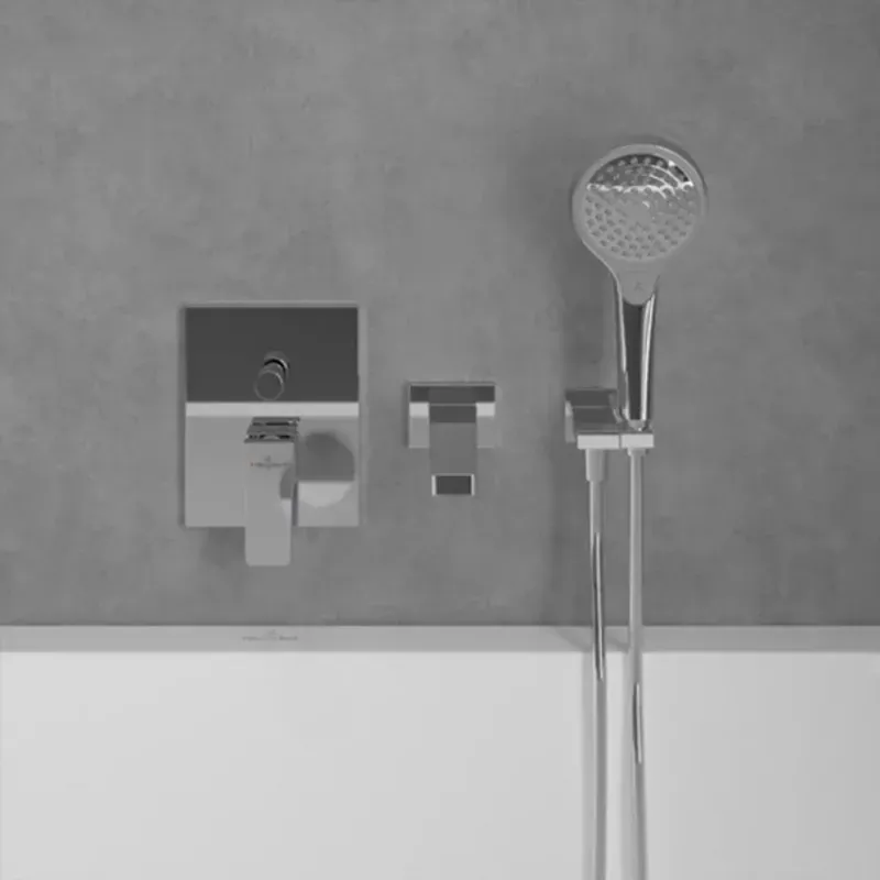 Casa si Gradina - Sanitare - Lavoar baie si accesorii - Baterii sanitare - Baterie cada-dus incastrata Villeroy&Boch Architectura Square crom lucios fara corp ingropat - Infinity.ro