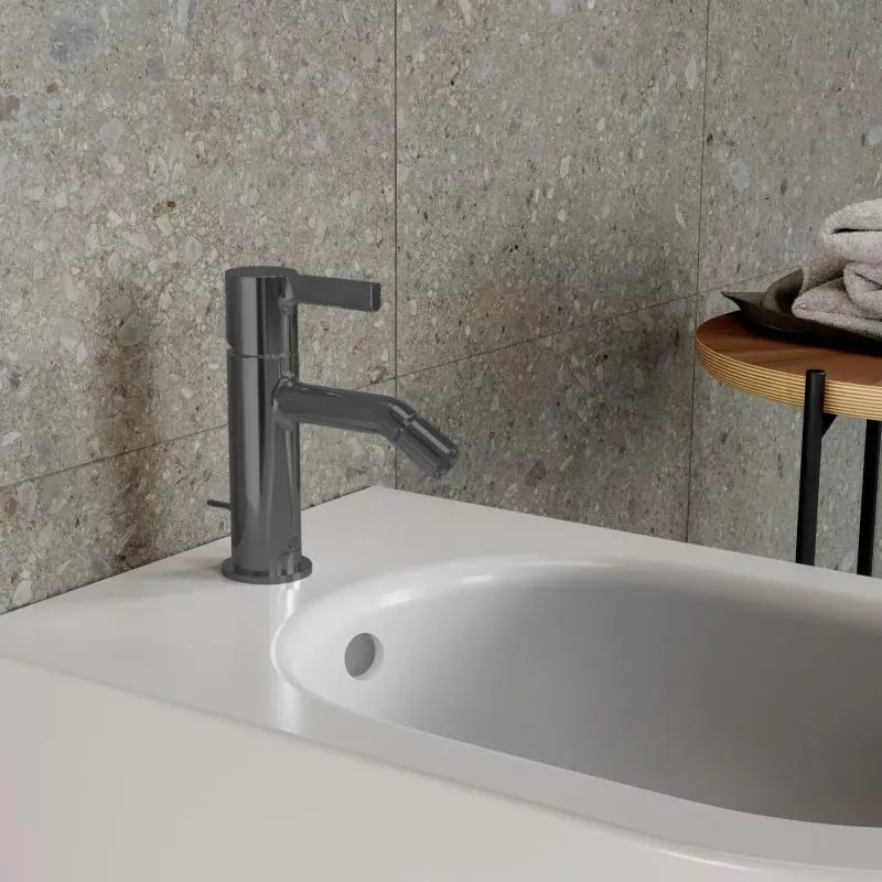Casa si Gradina - Sanitare - Lavoar baie si accesorii - Baterii sanitare - Baterie de bideu Ideal Standard Connect Joy BC784A5, 3/8'', marimea M, ventil cu tija, lucios, gri metalic - Infinity.ro