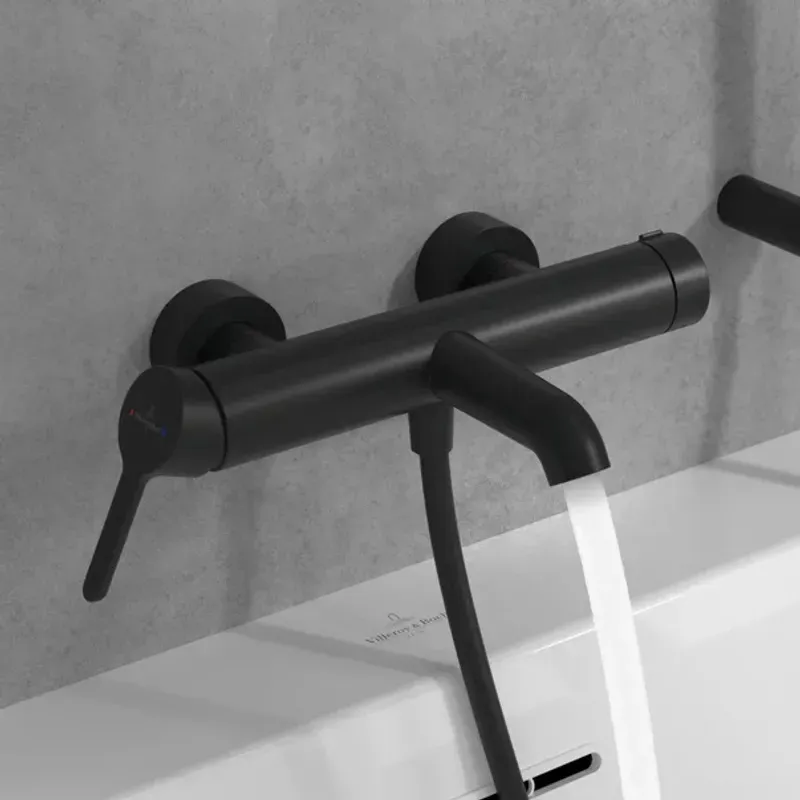 Casa si Gradina - Sanitare - Lavoar baie si accesorii - Baterii sanitare - Baterie cada-dus Villeroy&Boch Skyla monocomanda negru mat - Infinity.ro