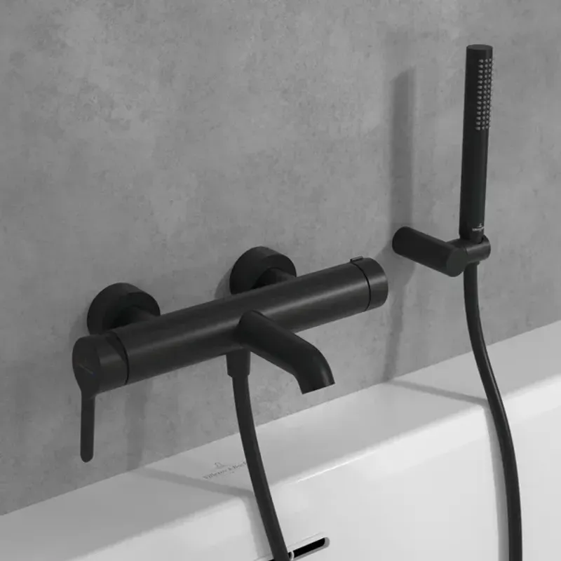 Casa si Gradina - Sanitare - Lavoar baie si accesorii - Baterii sanitare - Baterie cada-dus Villeroy&Boch Skyla monocomanda negru mat - Infinity.ro