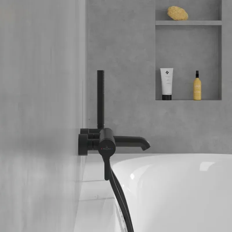 Casa si Gradina - Sanitare - Lavoar baie si accesorii - Baterii sanitare - Baterie cada-dus Villeroy&Boch Skyla monocomanda negru mat - Infinity.ro