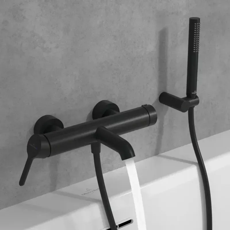 Casa si Gradina - Sanitare - Lavoar baie si accesorii - Baterii sanitare - Baterie cada-dus Villeroy&Boch Skyla monocomanda negru mat - Infinity.ro