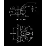 Casa si Gradina - Sanitare - Lavoar baie si accesorii - Baterii sanitare - Baterie dus Grohe Eurostyle 33590LS3, 1/2'', aparenta, alb - Infinity.ro