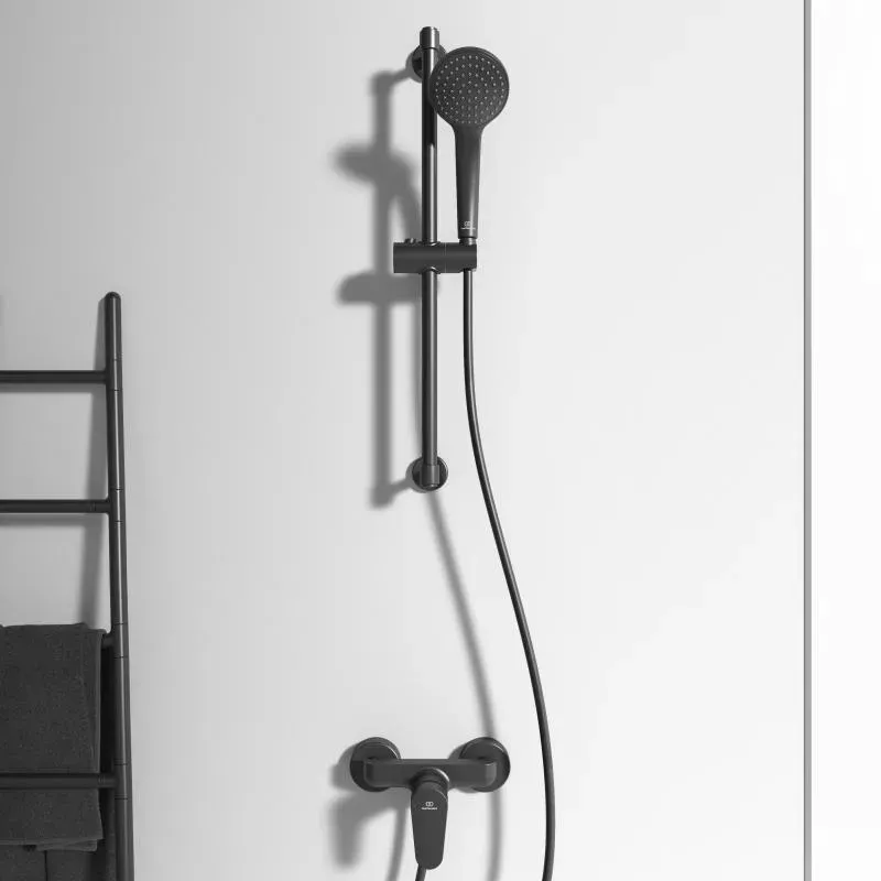 Casa si Gradina - Sanitare - Lavoar baie si accesorii - Baterii sanitare - Baterie dus Ideal Standard Cerafine BC499XG, 1/2'', aparenta, monocomanda, supara sens, mat, negru - Infinity.ro