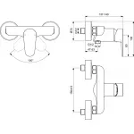 Casa si Gradina - Sanitare - Lavoar baie si accesorii - Baterii sanitare - Baterie dus Ideal Standard Cerafine BC499XG, 1/2'', aparenta, monocomanda, supara sens, mat, negru - Infinity.ro