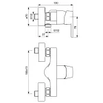 Casa si Gradina - Sanitare - Lavoar baie si accesorii - Baterii sanitare - Baterie dus Ideal Standard Vito B0411, 1/2'', aparenta, monocomanda, cartus ceramic, limitator, crom - Infinity.ro
