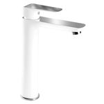 Casa si Gradina - Sanitare - Lavoar baie si accesorii - Baterii sanitare - Baterie lavoar baie inalta alb mat/crom lucios Ferro Tina - Infinity.ro