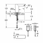 Casa si Gradina - Sanitare - Lavoar baie si accesorii - Baterii sanitare - Baterie lavoar Grohe BauCosmopolitan Electronica cu senzor crom - Infinity.ro