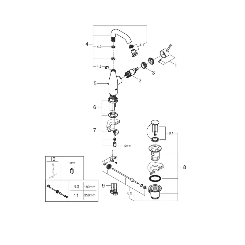 Casa si Gradina - Sanitare - Lavoar baie si accesorii - Baterii sanitare - Baterie lavoar Grohe Essence 24173GN1, M, 193 mm, ventil, mat, auriu - Infinity.ro