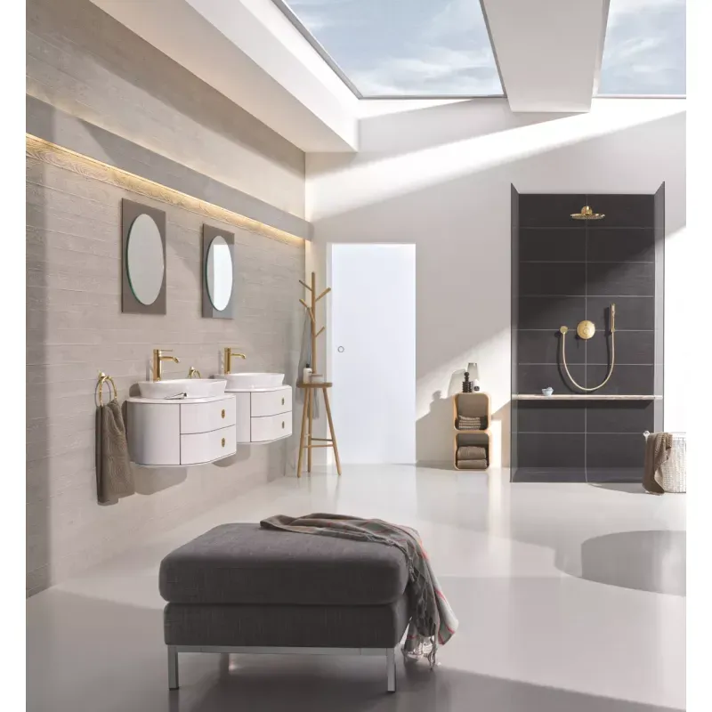 Casa si Gradina - Sanitare - Lavoar baie si accesorii - Baterii sanitare - Baterie lavoar Grohe Essence 23589GL1, 3/8'', marimea S, ventil cu tija, lucios, auriu - Infinity.ro