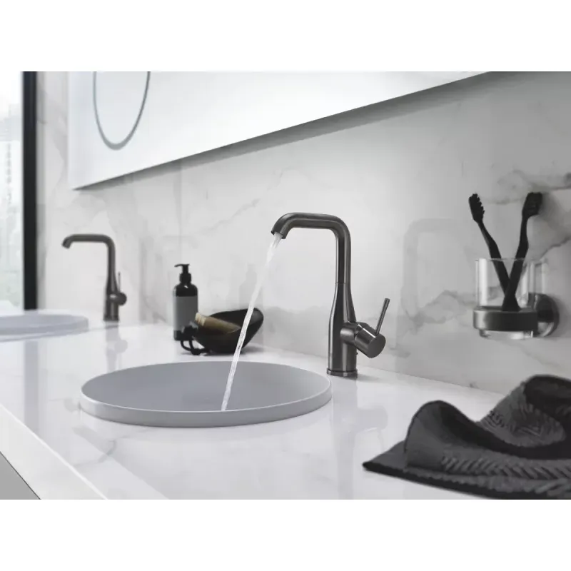 Casa si Gradina - Sanitare - Lavoar baie si accesorii - Baterii sanitare - Baterie lavoar Grohe Essence 24174AL1, 3/8'', marimea L, ventil, mat, grafit - Infinity.ro
