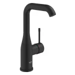 Casa si Gradina - Sanitare - Lavoar baie si accesorii - Baterii sanitare - Baterie lavoar Grohe Essence 24177KF1, 3/8'', marimea L, monocomanda, pivotanta, fara ventil, mat, negru - Infinity.ro
