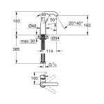 Casa si Gradina - Sanitare - Lavoar baie si accesorii - Baterii sanitare - Baterie lavoar Grohe Essence, 3/8'', M, 193 mm, pivotanta, mat, negru, 24176KF1 - Infinity.ro