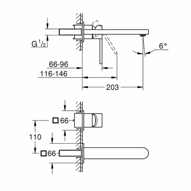 Casa si Gradina - Sanitare - Lavoar baie si accesorii - Baterii sanitare - Baterie lavoar Grohe Plus incastrata - Infinity.ro