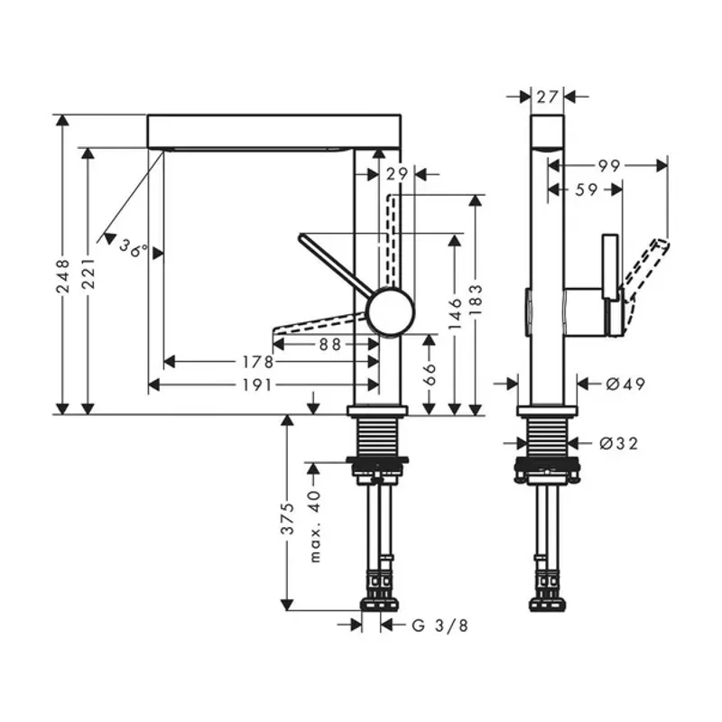 Casa si Gradina - Sanitare - Lavoar baie si accesorii - Baterii sanitare - Baterie lavoar Hansgrohe Finoris 230 cu pipa pivotanta si ventil Push-Open crom - Infinity.ro