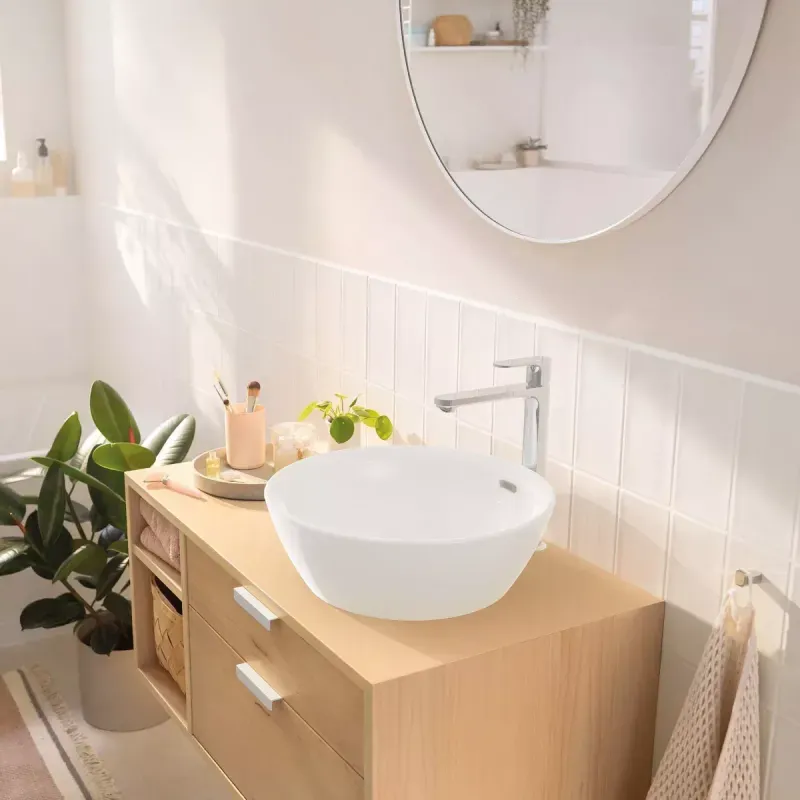 Casa si Gradina - Sanitare - Lavoar baie si accesorii - Baterii sanitare - Baterie lavoar Hansgrohe Rebris E, XL, 303 mm, pornire rece, crom, 72582000 - Infinity.ro