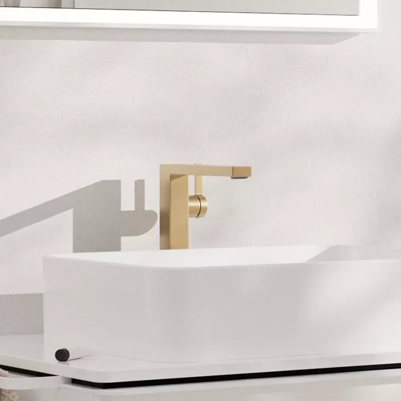 Casa si Gradina - Sanitare - Lavoar baie si accesorii - Baterii sanitare - Baterie lavoar Hansgrohe Tecturis E, XL, 260 mm, pornire rece, ventil, mat, bronz, 73070140 - Infinity.ro