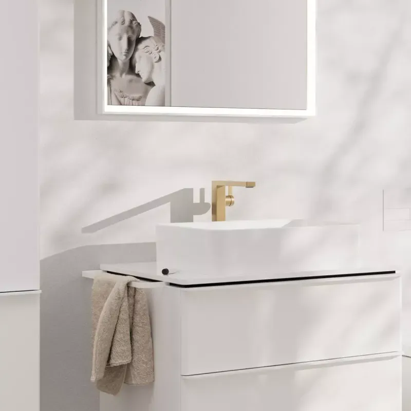 Casa si Gradina - Sanitare - Lavoar baie si accesorii - Baterii sanitare - Baterie lavoar Hansgrohe Tecturis E, XL, 260 mm, pornire rece, ventil, mat, bronz, 73070140 - Infinity.ro
