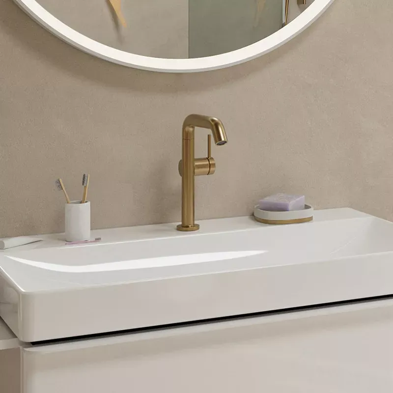 Casa si Gradina - Sanitare - Lavoar baie si accesorii - Baterii sanitare - Baterie lavoar Hansgrohe Tecturis S, L, 236 mm, pornire rece, ventil, mat, bronz, 73360140 - Infinity.ro