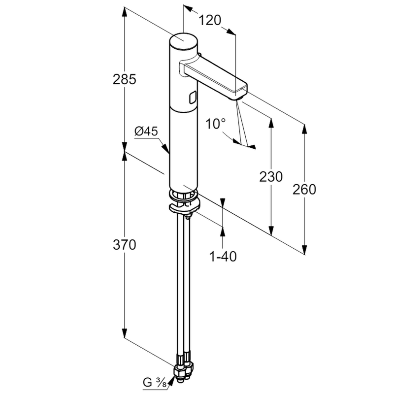 Casa si Gradina - Sanitare - Lavoar baie si accesorii - Baterii sanitare - Baterie lavoar inalta cu senzor Kludi Zenta SL alimentare baterie 6V, crom lucios - Infinity.ro