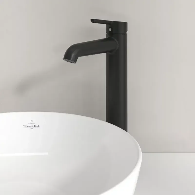 Casa si Gradina - Sanitare - Lavoar baie si accesorii - Baterii sanitare - Baterie lavoar inalta Villeroy&Boch Skyla monocomanda negru mat - Infinity.ro