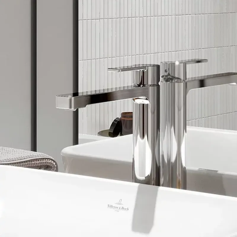 Casa si Gradina - Sanitare - Lavoar baie si accesorii - Baterii sanitare - Baterie lavoar inalta Villeroy&Boch Architectura monocomanda crom lucios cu ventil Push-Open - Infinity.ro