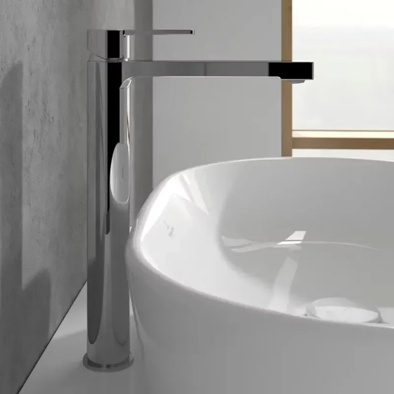 Casa si Gradina - Sanitare - Lavoar baie si accesorii - Baterii sanitare - Baterie lavoar inalta Villeroy&Boch Architectura monocomanda crom lucios cu ventil Push-Open - Infinity.ro