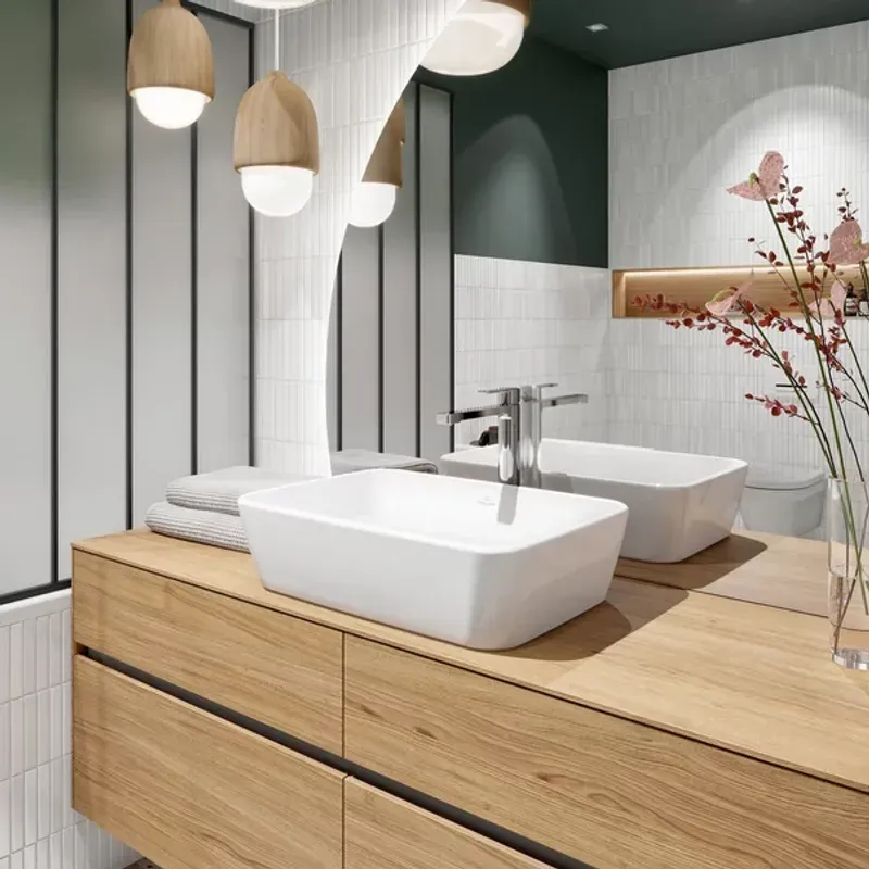 Casa si Gradina - Sanitare - Lavoar baie si accesorii - Baterii sanitare - Baterie lavoar inalta Villeroy&Boch Architectura monocomanda crom lucios cu ventil Push-Open - Infinity.ro