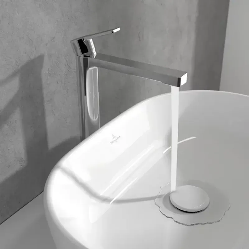 Casa si Gradina - Sanitare - Lavoar baie si accesorii - Baterii sanitare - Baterie lavoar inalta Villeroy&Boch Architectura monocomanda crom lucios cu ventil Push-Open - Infinity.ro