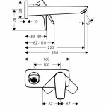 Casa si Gradina - Sanitare - Lavoar baie si accesorii - Baterii sanitare - Baterie lavoar incastrata Hansgrohe Talis E pipa 22.5 cm crom lucios - Infinity.ro