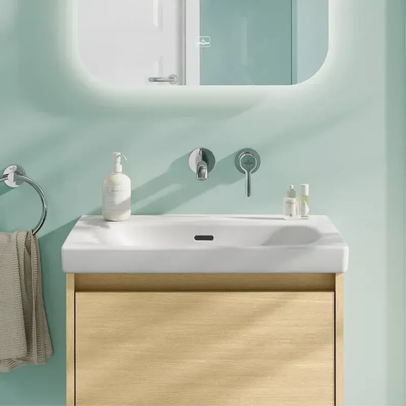 Casa si Gradina - Sanitare - Lavoar baie si accesorii - Baterii sanitare - Baterie lavoar incastrata Villeroy&Boch Skyla crom lucios pipa 20 cm fara corp ingropat - Infinity.ro