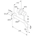 Casa si Gradina - Sanitare - Lavoar baie si accesorii - Baterii sanitare - Baterie lavoar Kludi Bozz, pe perete, 230 mm, necesita valva, mat, alb, 382455376 - Infinity.ro