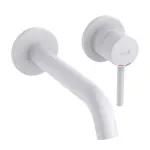 Casa si Gradina - Sanitare - Lavoar baie si accesorii - Baterii sanitare - Baterie lavoar Kludi Bozz, pe perete, 230 mm, necesita valva, mat, alb, 382455376 - Infinity.ro