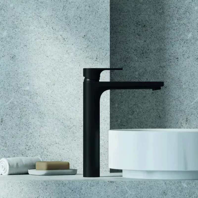 Casa si Gradina - Sanitare - Lavoar baie si accesorii - Baterii sanitare - Baterie lavoar Kludi Zenta SL, XL, 300 mm, mat, negru, 482563965 - Infinity.ro