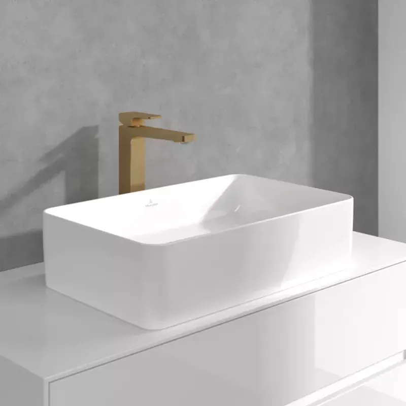 Casa si Gradina - Sanitare - Lavoar baie si accesorii - Baterii sanitare - Baterie lavoar Villeroy and Boch Architectura, XL, 306 mm, ventil, mat, auriu, TVW12500200076 - Infinity.ro