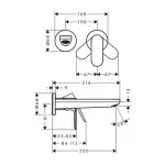 Casa si Gradina - Sanitare - Lavoar baie si accesorii - Baterii sanitare - Baterie lavoar incastrata Hansgrohe Rebris S negru mat - Infinity.ro