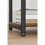 Casa si Gradina - Mobilier - Comode si corpuri - Noptiere - VASAGLE Noptiera cu prize si USB, 3 rafturi, stil industrial, 30x34x58 cm, maro rustic - Infinity.ro