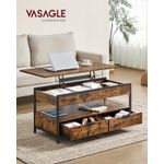 Casa si Gradina - Mobilier - Mese si birouri - Masute de cafea - Masuta de cafea cu blat reglabil pe inaltime, cu sertare si spatii de depozitare, stil industrial, 100x50x63 cm, maro - Infinity.ro