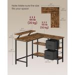 Casa si Gradina - Mobilier - Mese si birouri - Birouri - Birou de colt in forma L, cu 2 sertare si suport monitor, montare pe ambele parti, stil industrial, 115x105 cm, maro - Infinity.ro