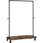 Casa si Gradina - Mobilier - Organizare si depozitare - Cuiere - SONGMICS Suport haine pe roti, cu bara si raft inferior, stil industrial, 104x40x162 cm, negru - Infinity.ro