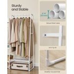 Casa si Gradina - Mobilier - Organizare si depozitare - Cuiere - SONGMICS Cuier cu 5 rafturi si bara pentru haine, structura metalica, stil industrial, 40x102x153 cm, alb - Infinity.ro
