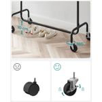 Casa si Gradina - Mobilier - Organizare si depozitare - Cuiere - SONGMICS Suport pentru haine extensibil pe roti, bara reglabila 110-150 cm, stil industrial, 150x45x160 cm, negru - Infinity.ro