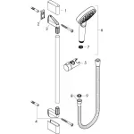 Casa si Gradina - Sanitare - Cazi si cabine de dus - Coloane si seturi de dus - Coloana dus Hansgrohe Crometta, 670 mm, 1 functie, crom, 26554400 - Infinity.ro