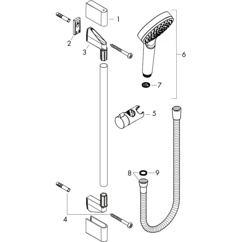 Casa si Gradina - Sanitare - Cazi si cabine de dus - Coloane si seturi de dus - Coloana dus Hansgrohe Crometta, 670 mm, 1 functie, crom, 26554400 - Infinity.ro