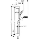 Casa si Gradina - Sanitare - Cazi si cabine de dus - Coloane si seturi de dus - Coloana dus Hansgrohe Crometta, 670 mm, 1 functie, crom, 26554400 - Infinity.ro