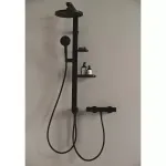 Casa si Gradina - Sanitare - Cazi si cabine de dus - Coloane si seturi de dus - Coloana de dus Ideal Standard Alu+, 1100 mm, dus fix 260 mm, 1 functie, mat, negru, BD585XG - Infinity.ro