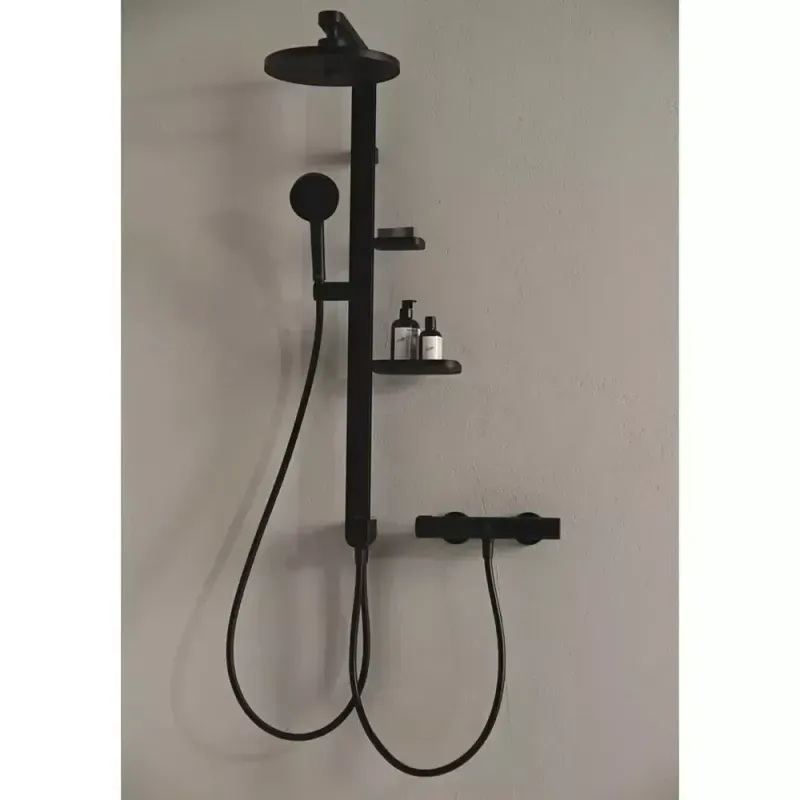 Casa si Gradina - Sanitare - Cazi si cabine de dus - Coloane si seturi de dus - Coloana de dus Ideal Standard Alu+, 1100 mm, dus fix 260 mm, 1 functie, mat, negru, BD585XG - Infinity.ro