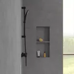 Casa si Gradina - Sanitare - Cazi si cabine de dus - Coloane si seturi de dus - Coloana dus Villeroy and Boch, 600 mm, 3 functii, etajera, mat, negru, TVS109004UK0K5 - Infinity.ro